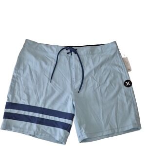 Hurley Swim Trunk Mens 37 Blue Block‎ Party 18 Boardshorts NEW